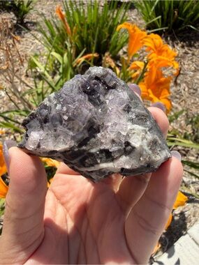 Purple Edge Fluorite Cluster on Matrix,Cubic Fluorite Mineral Specimen,A576